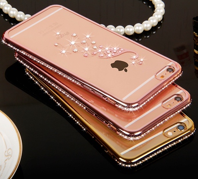 苹果iphone6S手机壳水钻新款 苹果6镶钻外壳6S4.7寸防摔保护套女