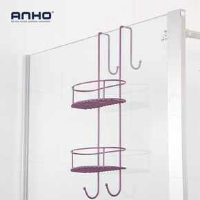 ANHO浴室卫生间淋浴房多用挂架沥水置物收纳层架金属两层卫浴架