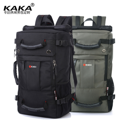 KAKA多功能大容量双肩背包 男款旅行户外登山手提电脑学生背包