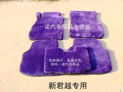 冰丝金丝绒汽车亮丝个性长毛毛南韩丝地毯绒脚垫 车型全 可定做紫
