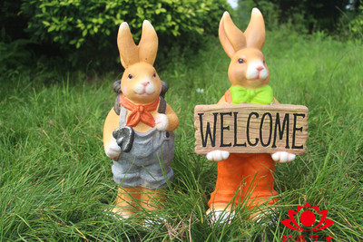 树脂工艺卡通兔子园林户外摆件雕塑树脂工艺品儿童乐趣园装饰雕像