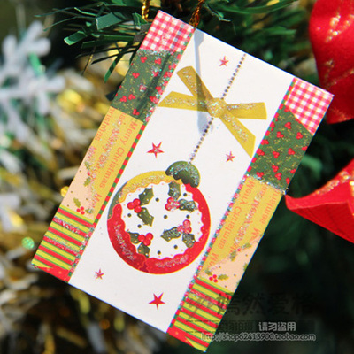6cm圣诞许愿卡 圣诞树挂件 圣诞节用品 圣诞装饰品 单片