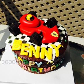 法拉力F1方程式i赛车生日蛋糕翻糖造型 汽车保时捷摩托车劳斯莱斯