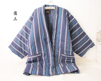 日式 和风家居 纯棉夹棉和服外套 棉袄 加厚保暖 冬 情侣和服袄