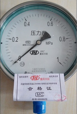 重庆川仪不锈钢压力表 川仪压力表 Y-60 Y-100 Y-150