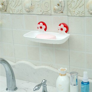 简约香皂盒吸盘肥皂盒沥水创意壁挂式大号浴室双格皂架卫生间皂托