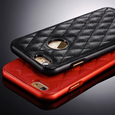 奢华苹果6手机壳4.7新款iphone6保护壳超薄plus金属边框真皮套潮