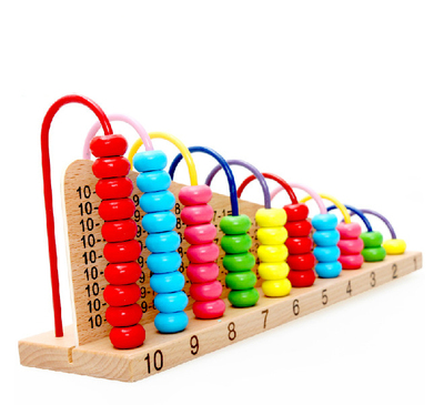 木丸子包邮儿童数学十档木质计算架计数器 木制珠算架早教玩具