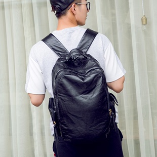 新款日韩双肩包男时尚潮流学生包学院风书包休闲包简约旅行包男包