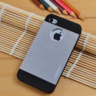 iphone5s手机壳 苹果4s 金属拉丝壳 露标保护套 苹果5保护壳包邮