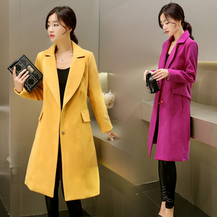 2015爆款 新款韩版 秋冬中长款长袖修身 显瘦显气质女士毛衣外套
