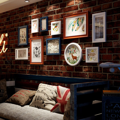 欧式实木照片墙相框墙创意组合餐厅客厅卧室相片挂墙沙发背景装饰