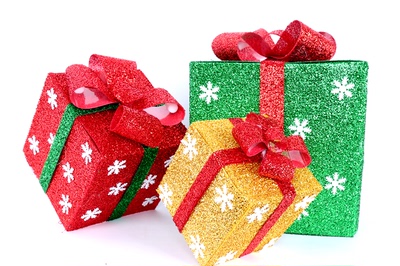 新年装饰礼盒带灯 圣诞场景摆设礼物盒 发光橱窗摆件礼品盒