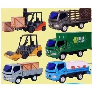 包邮正品力利工程系列 32526儿童惯性玩具车 平板小货车+叉车组合
