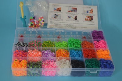 Rainbow Loom 彩虹织机套装礼盒DIY橡皮筋手链 4400根/盒 22格