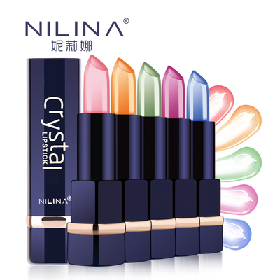 韩国NILINA水晶透明果冻变色唇膏  不掉色保湿温变口红 孕妇可用