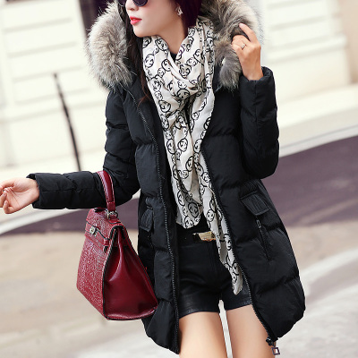 2015秋冬装新款气质优雅迷人韩版修身显瘦连帽棉服外套