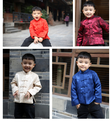儿童唐装冬装 男童唐装棉衣棉袄 宝宝中式童装长袖外套夹棉