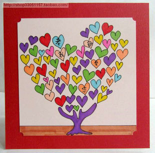 1584爱心树材料包定制原创手绘教师节毕业儿童情人节爱情贺卡