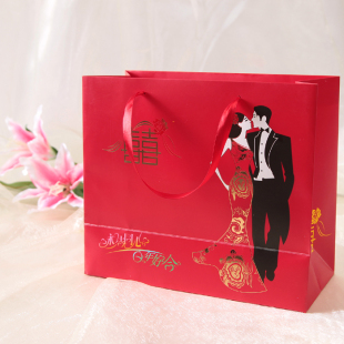 中国风时尚婚庆用品礼盒手提包装袋结婚喜糖盒喜宴回礼品烫金包装