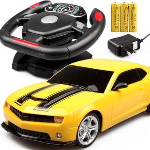 方向盘遥控汽车警车赛车重力感应大黄蜂充电跑车模型男孩玩具礼物