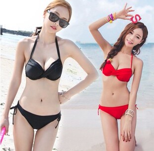 韩国bikini性感比基尼两件套小胸钢托聚拢泡温泉游泳衣惠美娜1506