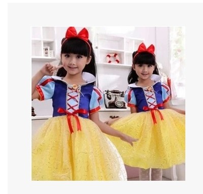 女童圣诞节白雪公主裙 万圣节迪士尼儿童演出服装灰姑娘蓬蓬裙