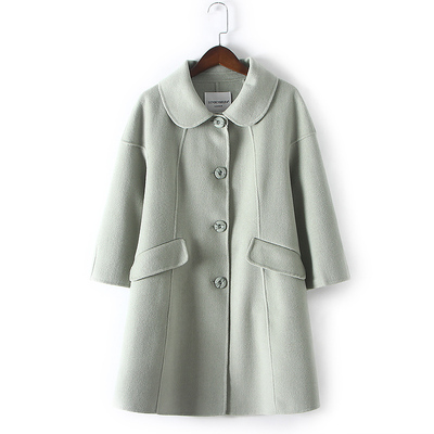 双面羊绒羊毛大衣女 2015新款秋冬款纯手工双面羊毛绒大衣