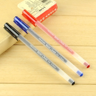 爱好文具批发中性笔8761水笔签字笔红蓝黑0.5全针管笔芯笔杆一体