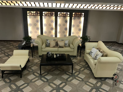 新中式实木家具古典会所后现代布艺印花沙发组合客厅沙发现货