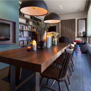 创客美式复古做旧大板桌铁艺实木咖啡厅方形吧桌休闲餐桌简易餐台