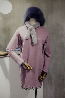 2015冬新款女装 韩国东大门纯色蕾丝女式兔绒毛衣