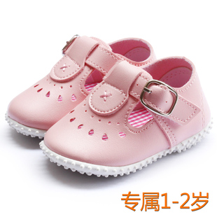 1-2岁女宝宝鞋子春秋婴儿鞋学步鞋步前童鞋单软底防滑公主鞋幼儿
