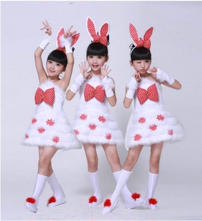 新款六一儿童卡通演出服兔子舞表演服舞蹈服幼儿小学生合唱动物服