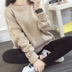 2015秋季新款韩版潮流女装套头毛衣宽松上衣