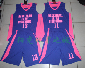 篮球服定制套装男个性l定制男女款篮球服定制套装黑粉紫色篮球服