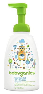 【美国代购，现货】BabyGanics 泡沫宝宝奶瓶餐具清洁剂无香型