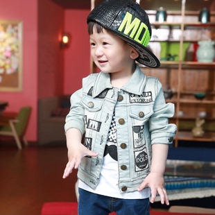 童装2015秋装新款 韩版男童小童1-2-3岁宝宝牛仔外套婴儿长袖开衫
