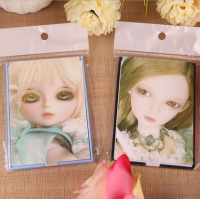 特价韩版甜美可爱化妆镜眨眼睛娃娃随身镜立体创意折叠梳镜套装