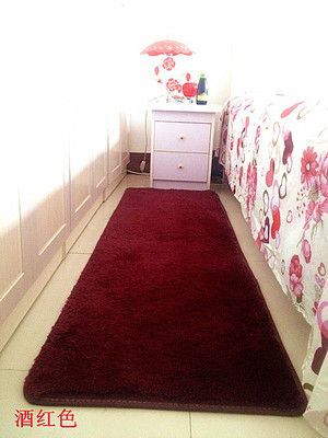 【天天特价】纯色丝毛地毯客厅卧室床边地毯茶几长方形地毯可定制