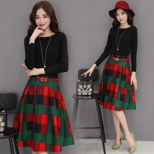 亿麦莎2016年秋季新款时尚气质两件套装女修身连衣裙韩版