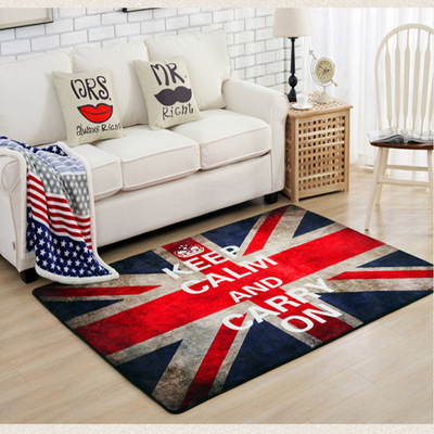 英伦米字旗潮流地毯客厅 防滑欧式复古茶几卧室满铺大地垫床边毯