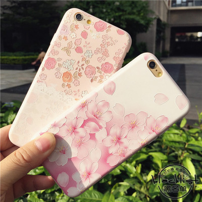 韩国6s浮雕花朵iphone6手机壳 苹果6plus超薄创意4.7寸硅胶保护套
