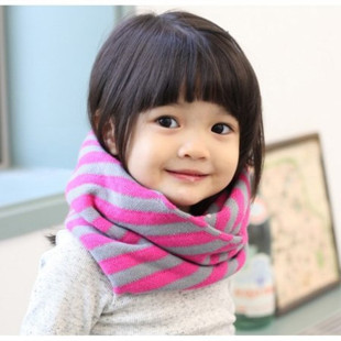 G8-01 秋冬款韩版条纹儿童围脖宝宝保暖围巾针织毛线围脖