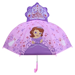 雨伞直柄手动防紫外线晴雨伞轻便安卡通伞索菲亚公主  宝宝儿童伞
