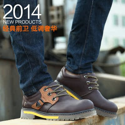骆驼王男鞋2015冬季新款工装大头皮鞋户外休闲马丁靴登山鞋大码鞋