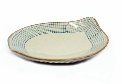 日系格子系列陶瓷餐具 粗陶格子 盘子 鱼盘 大盘 异形盘 厨房用品