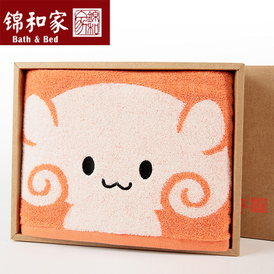 【锦和家】纯棉羊年毛巾礼品 新年面巾套巾卡通礼盒特价包邮