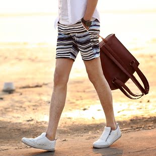 XYQ 2015原创设计韩版男士短裤男装大码潮流条纹三分裤男夏季新款