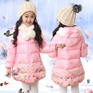 2015新款公主童外套女童宝宝冬装中大童儿童碎花雪球棉衣童装
